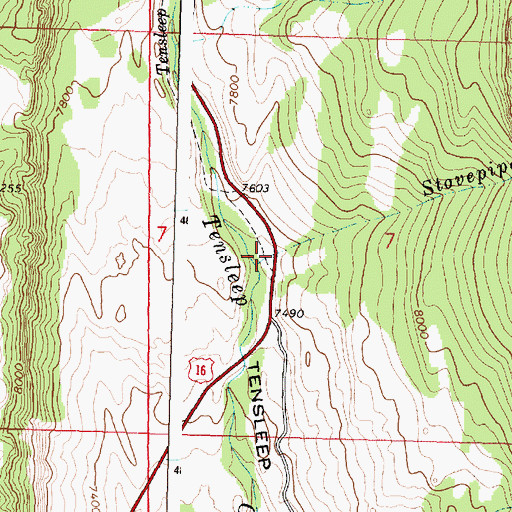 Topographic Map of Stovepipe Creek, WY
