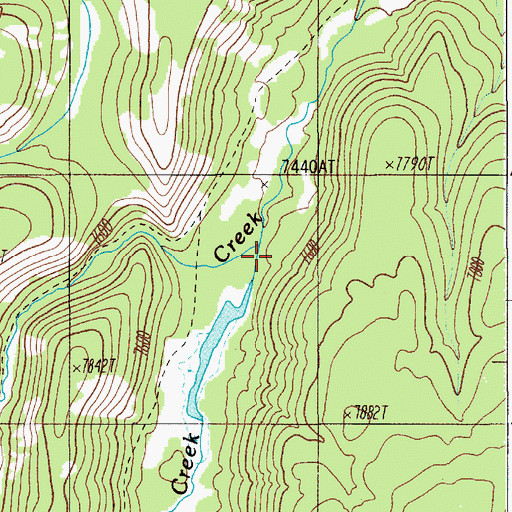 Topographic Map of Straight Creek, WY