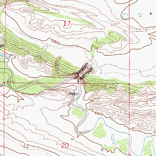 Topographic Map of Stralyn Canyon, WY