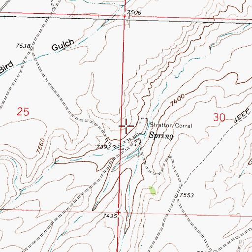 Topographic Map of Stratton Corral, WY