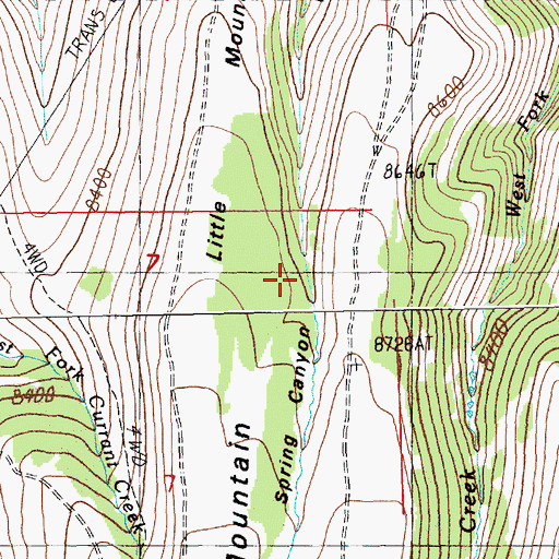 Topographic Map of Little Mountain, WY