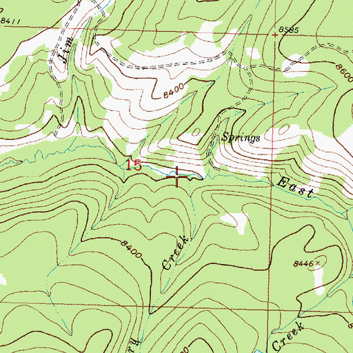Topographic Map of Strawberry Creek, WY