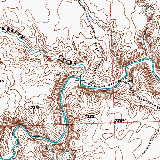 Topographic Map of Strawberry Creek, WY