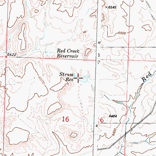Topographic Map of Strom Reservoir, WY