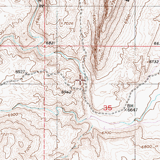 Topographic Map of Strong Creek, WY