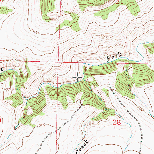 Topographic Map of Stubbs Creek, WY