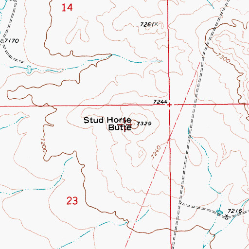 Topographic Map of Stud Horse Butte, WY