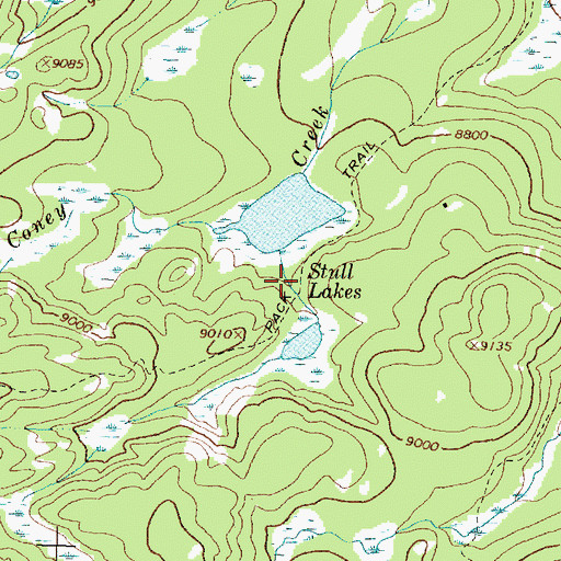 Topographic Map of Stull Lakes, WY