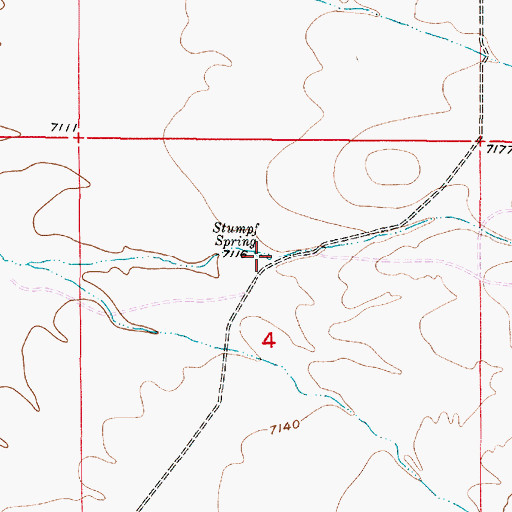 Topographic Map of Stumpf Spring, WY
