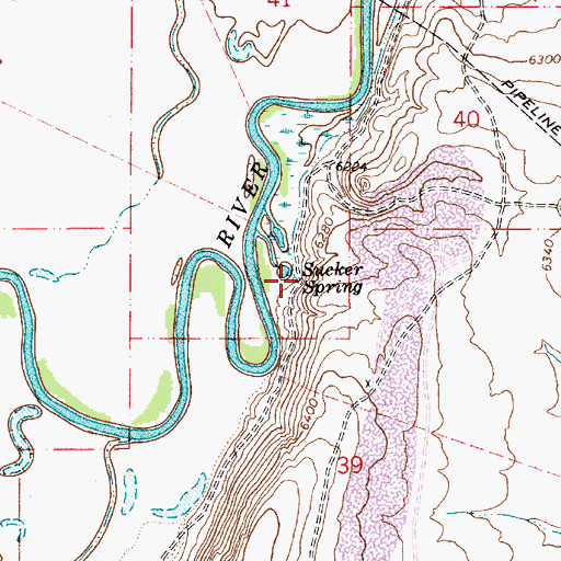 Topographic Map of Sucker Spring, WY