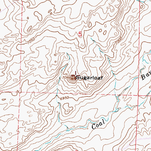 Topographic Map of Sugar Loaf, WY