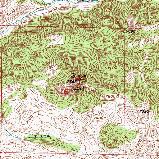 Topographic Map of Sugar Loaf, WY