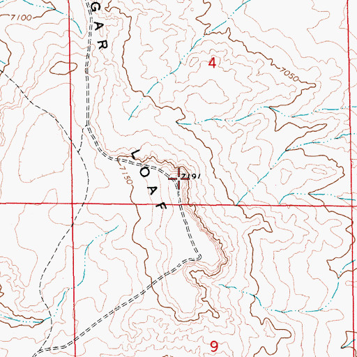 Topographic Map of Sugar Loaf, WY