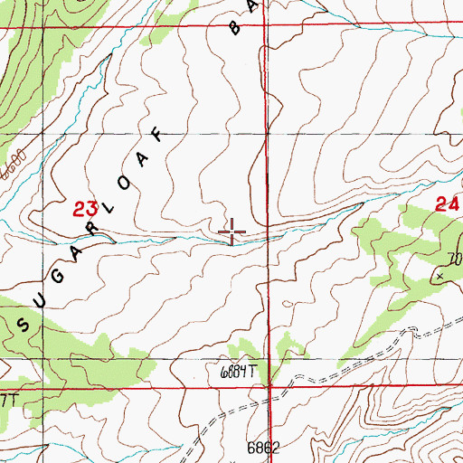 Topographic Map of Sugarloaf Basin, WY