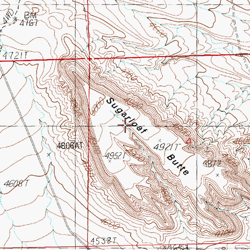 Topographic Map of Sugarloaf Butte, WY