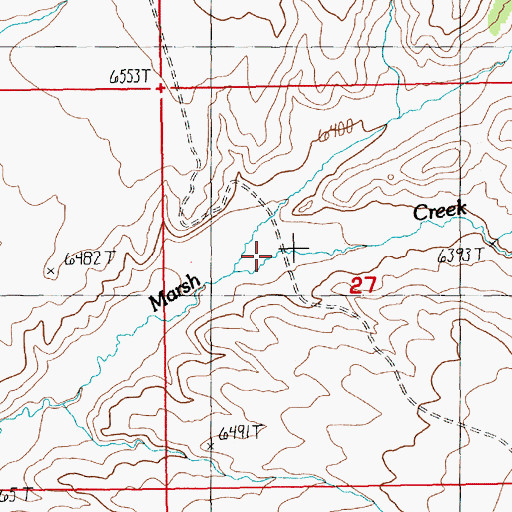 Topographic Map of Sugarloaf Marsh Creek, WY