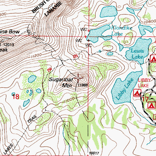 Topographic Map of Sugarloaf Mountain, WY