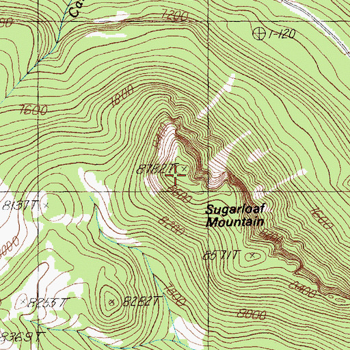Topographic Map of Sugarloaf Mountain, WY