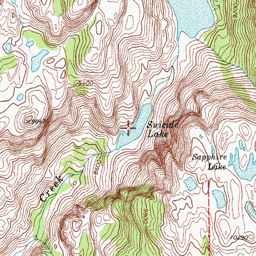 Topographic Map of Suicide Lake, WY