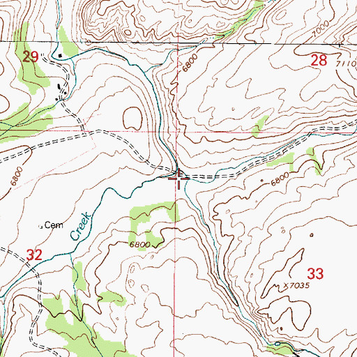Topographic Map of Spring Creek, WY