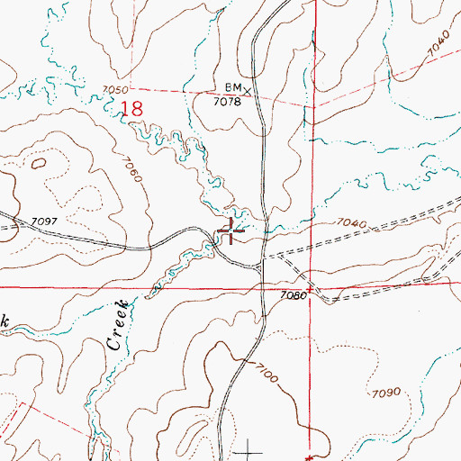 Topographic Map of Sullivan Creek, WY