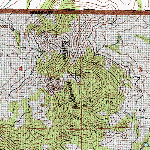 Topographic Map of Sullivan Mountain, WY