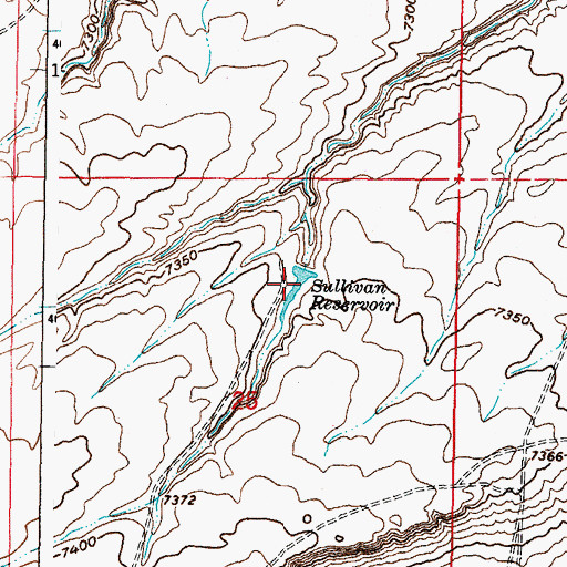 Topographic Map of Sullivan Reservoir, WY