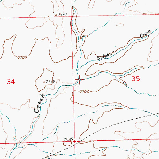 Topographic Map of Sulphur Creek, WY