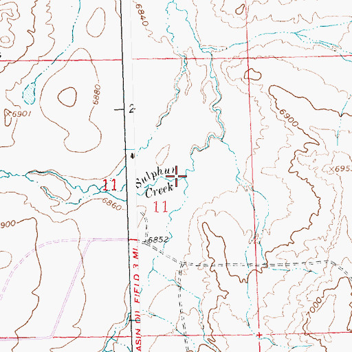 Topographic Map of Sulphur Creek, WY