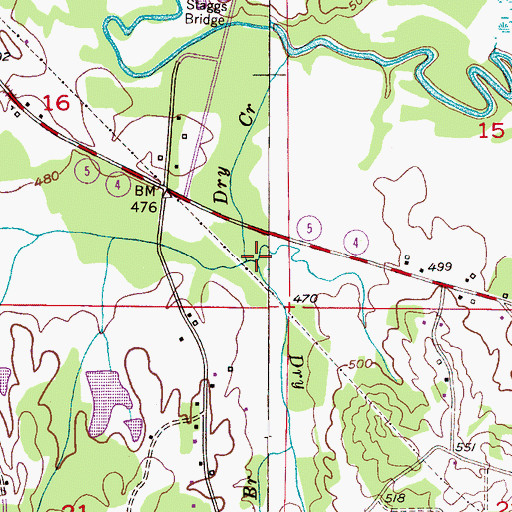 Topographic Map of Dry Branch, AL