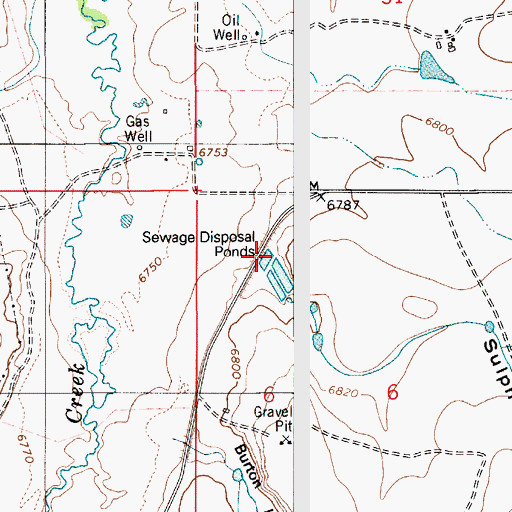 Topographic Map of Sulphur Hollow, WY