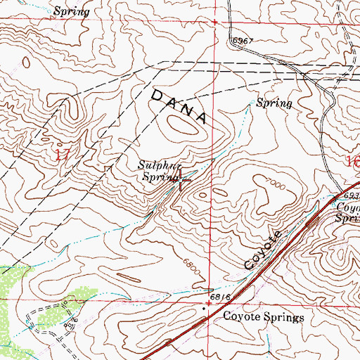 Topographic Map of Sulphur Spring, WY