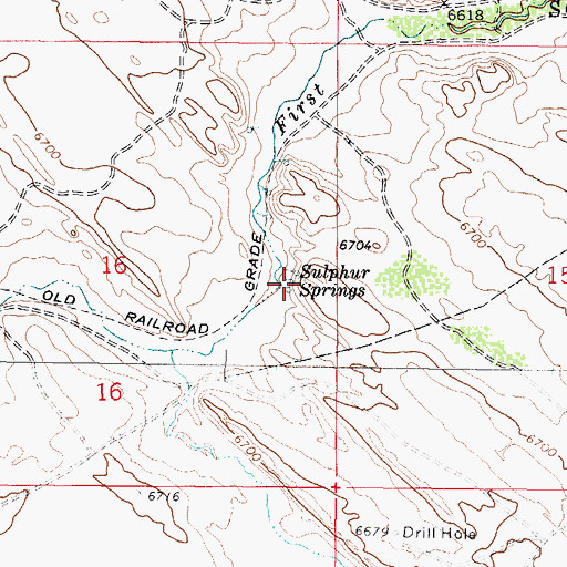 Topographic Map of Sulphur Springs, WY