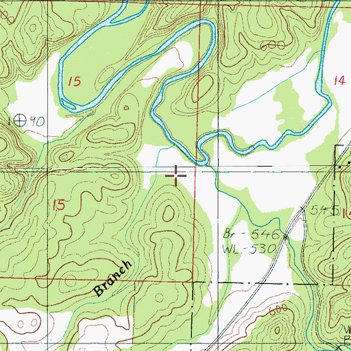 Topographic Map of Dry Creek, AL