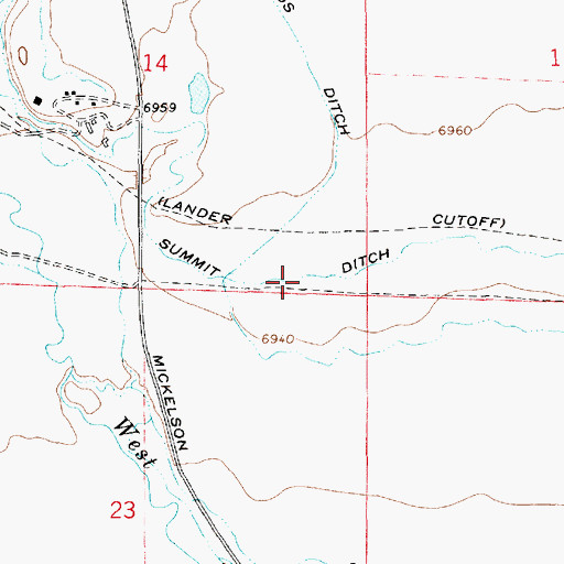 Topographic Map of Summit Ditch, WY