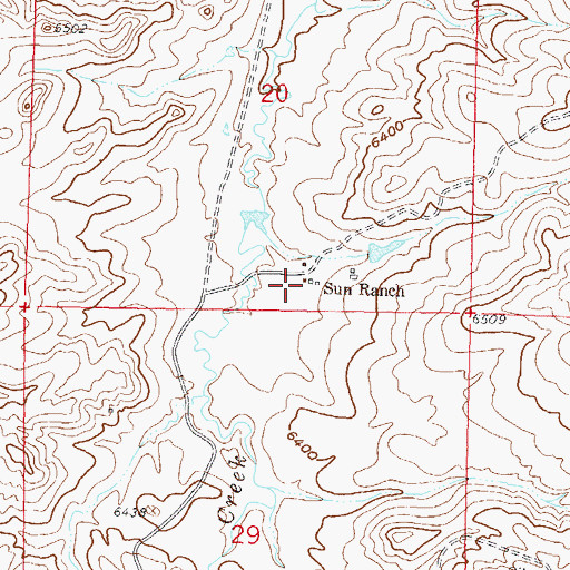 Topographic Map of Sun Ranch, WY