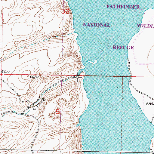 Topographic Map of Sunday Morning Creek, WY