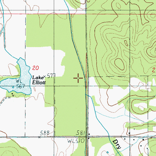 Topographic Map of Dry Creek, AL
