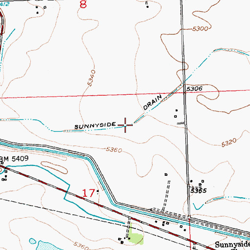 Topographic Map of Sunnyside Drain, WY