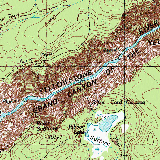 Topographic Map of Surface Creek, WY
