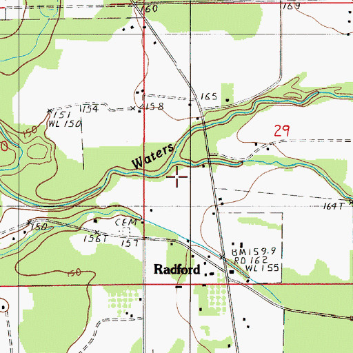 Topographic Map of Dry Creek, AL