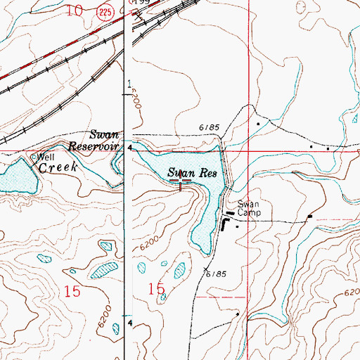 Topographic Map of Swan Reservoir, WY