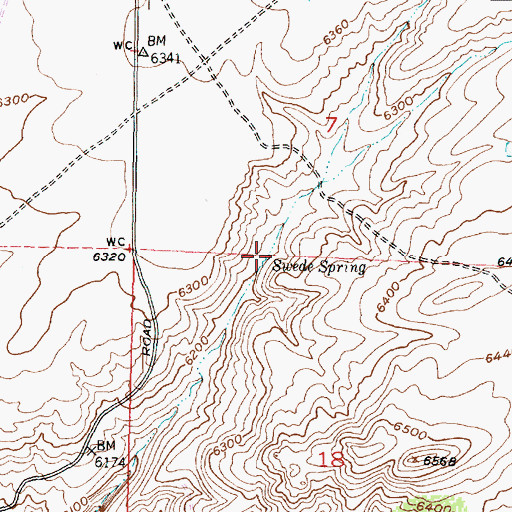Topographic Map of Swede Spring, WY