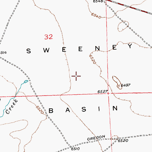 Topographic Map of Sweeney Basin, WY