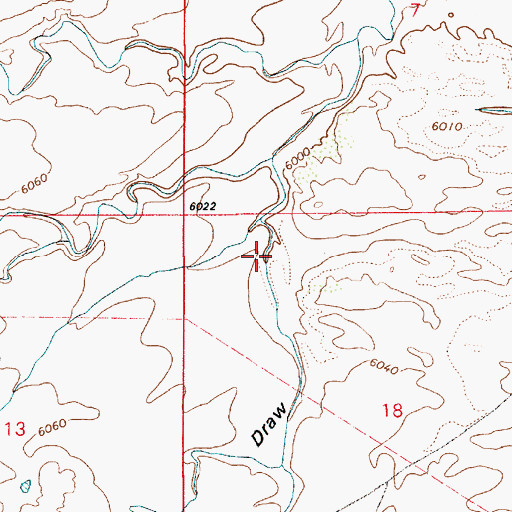 Topographic Map of Sweet Draw, WY