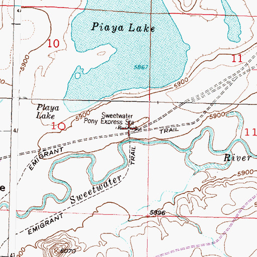 Topographic Map of Sweetwater Pony Express Station (historical), WY