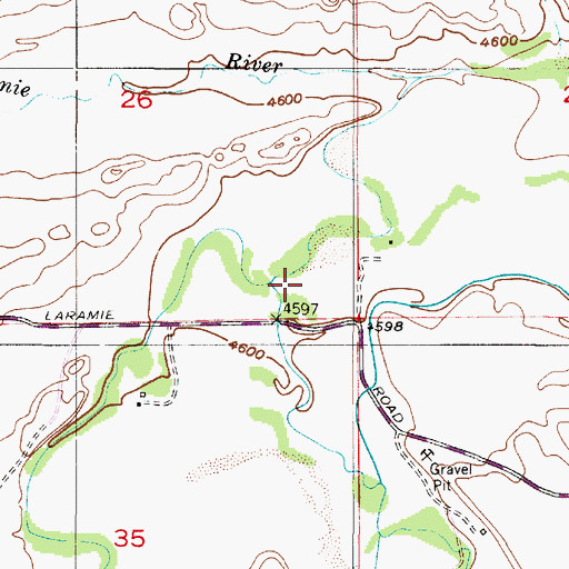 Topographic Map of Sybille Creek, WY