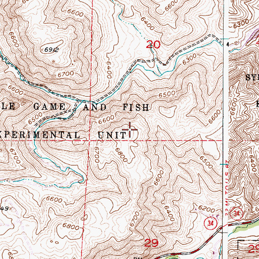 Topographic Map of Sybille Game and Fish Experimental Unit, WY