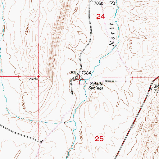 Topographic Map of Sybille Springs, WY