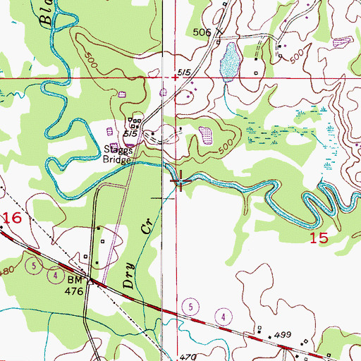 Topographic Map of Dry Creek, AL